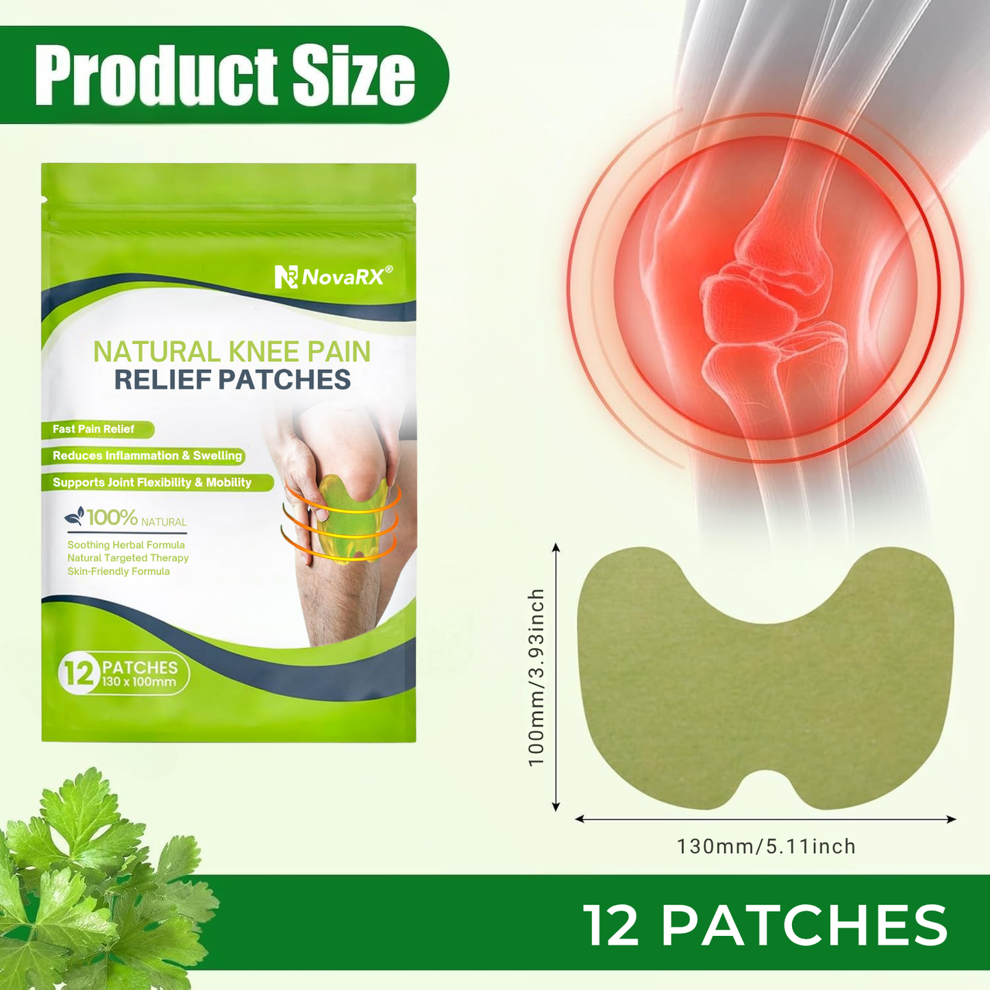 NovaRX®  Natural Knee Pain Relief Patches