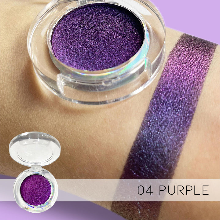 Color Reflect Multichrome Glitter Pressed Eyeshadow Make-up Every Day And Night 04 Purple 1PC 
