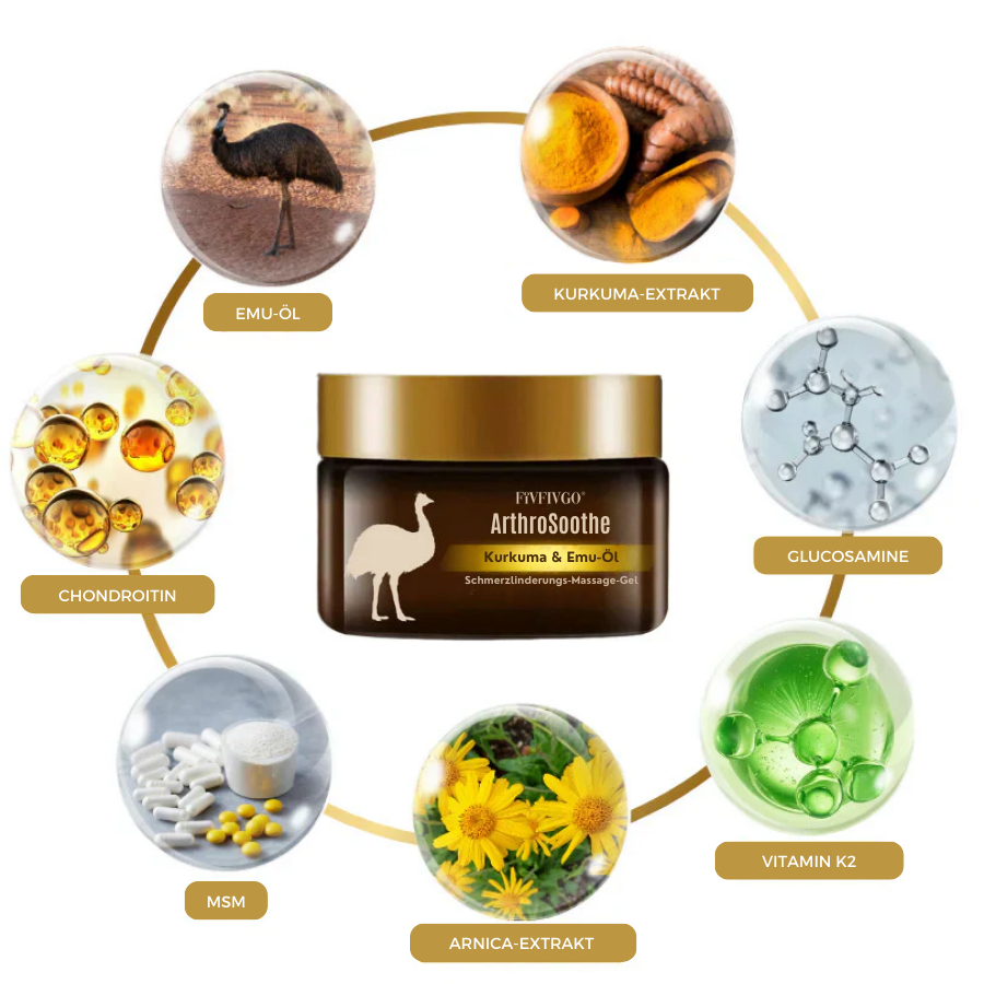 Fivfivgo® ArthroSoothe Kurkuma & Emuöl Schmerzlinderungs-Massagegel