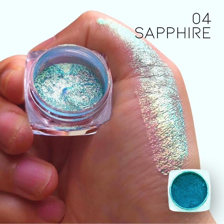 Color Reflect Multichrome Eyeshadow Powder Make-up Every Day And Night 04 Sapphire 1PC 