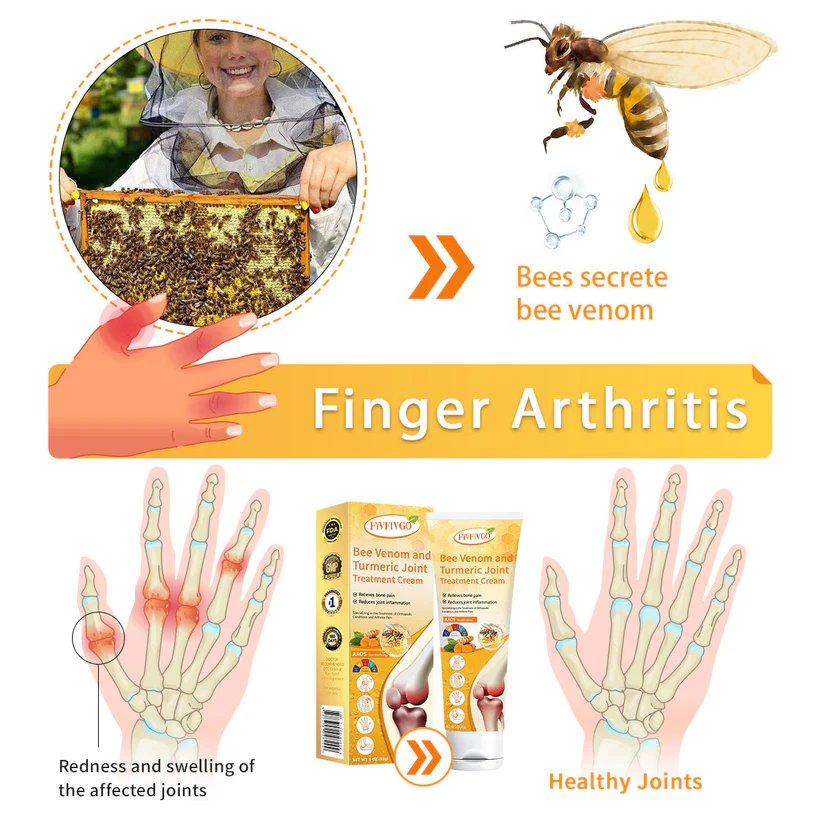 Fivfivgo™ Bee Venom and Turmeric Joint Treatment Cream (Specialized in relieving orthopedic discomfort and arthritis pain)