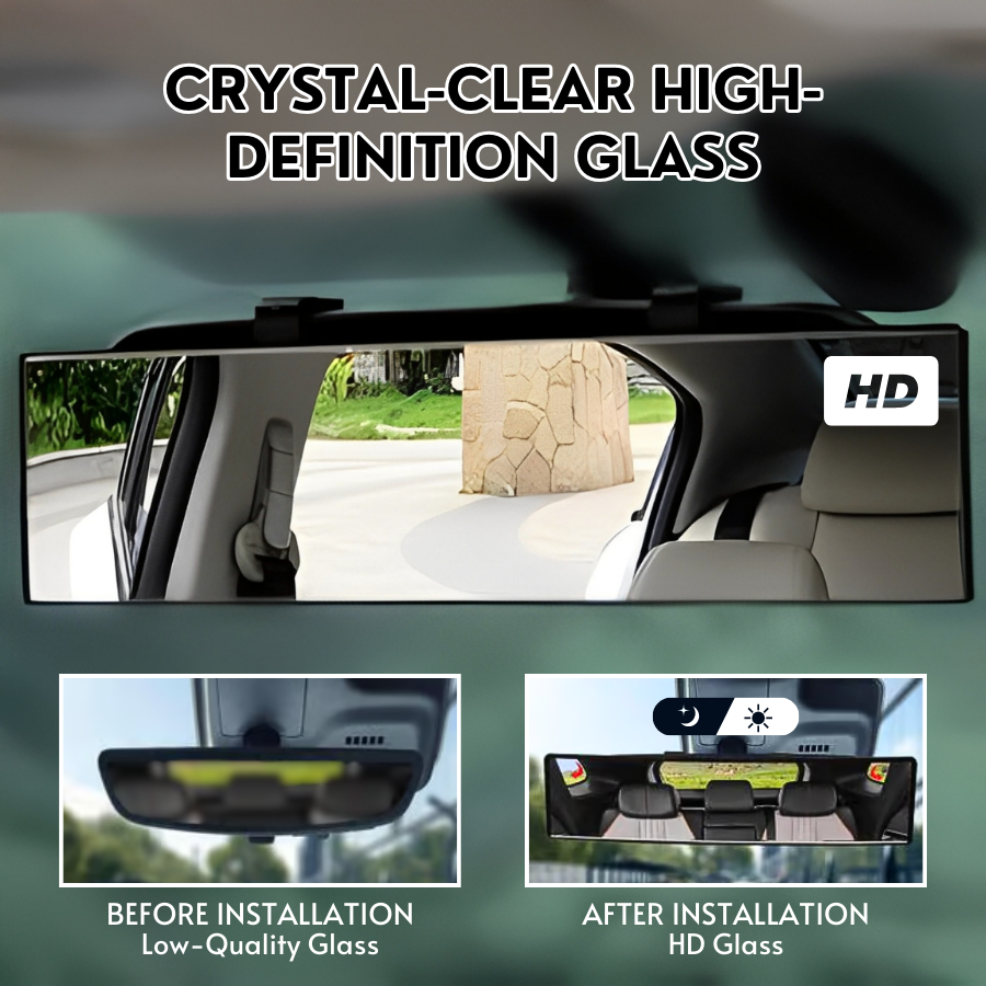 Universal 11.81 Inch Panoramic Convex Rearview Mirror