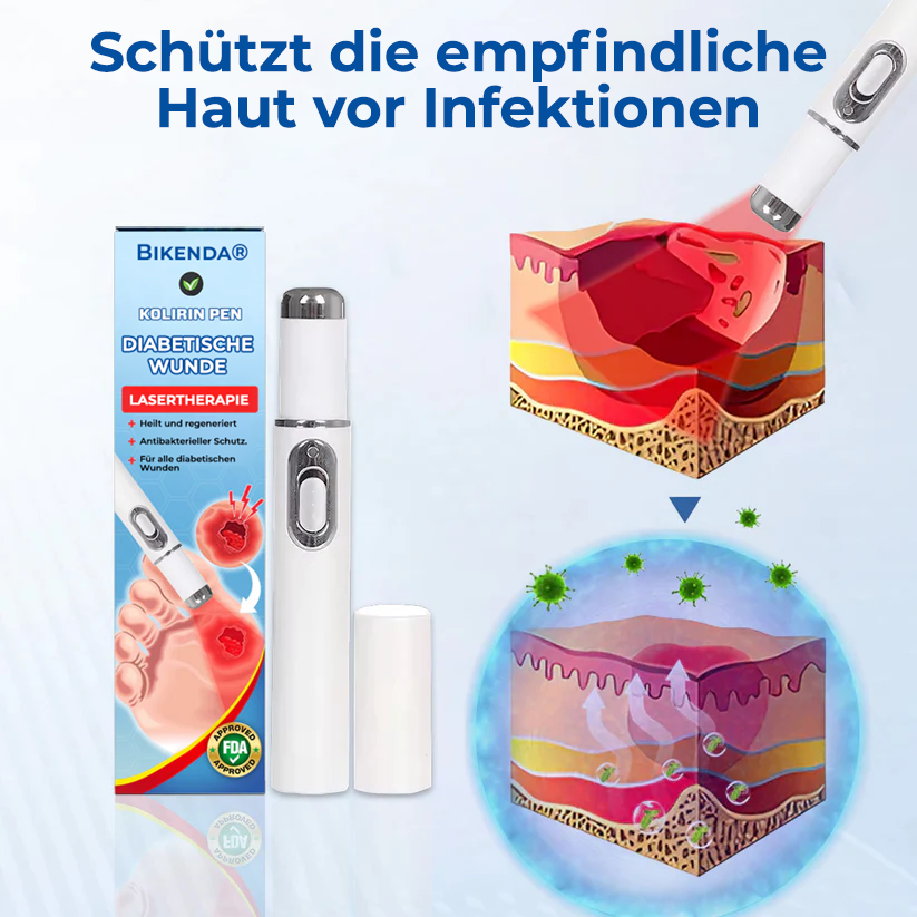 Bikenda® Lasertherapie Diabetische Wunde Kolirin Pen 💥 Heilt diabetische Wunden sofort