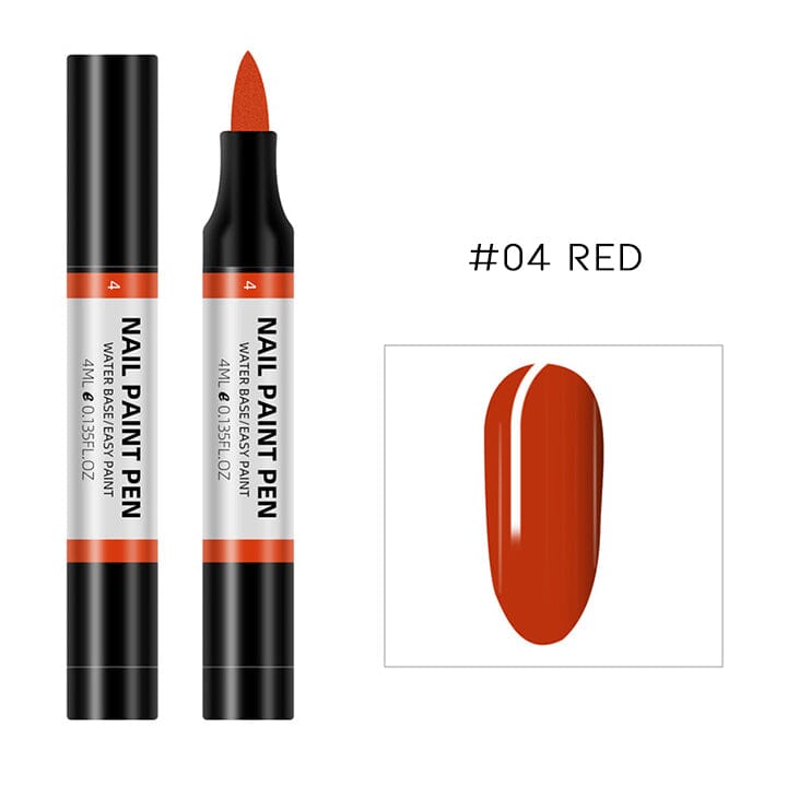 Easy Nail Polish Paint On Pen Nail Every Day And Night #04 Red 