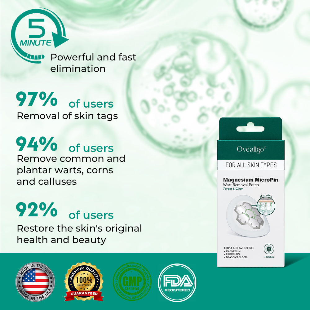 ✅Official Store: Oveallgo® Magnesium MicroPin Target & Clear Wart Removal Patch