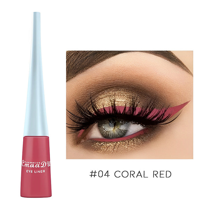 Super Pigmented Color Liquid Eyeliner Make-up Every Day And Night #04 Coral Red 1 pc 