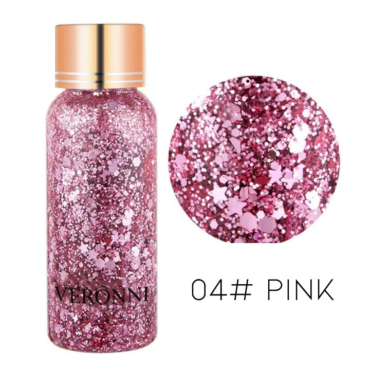 High Shine Body & Hair Large Glitter Gel Make-up Every Day And Night 04# Pink 1 pc 