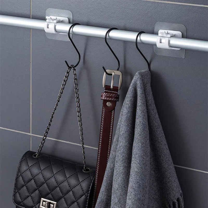 Nail-Free Adjustable Rod Hooks