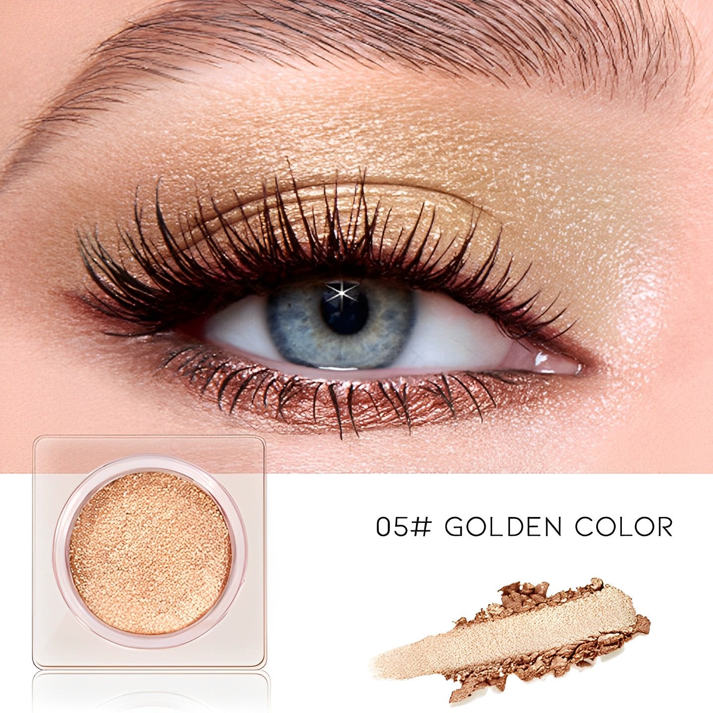 Highshine Waterproof Cream Eyeshadow Make-up Every Day And Night 05# Golden Color 1 pc 