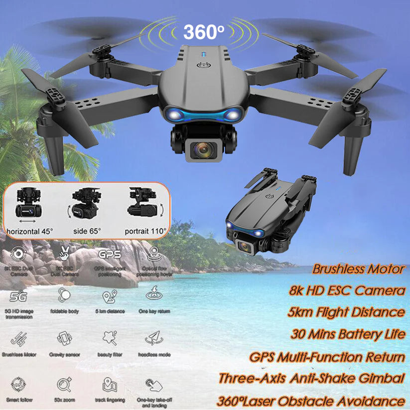New Professional Drone | 8K Camera | 5G | 3-Axis Gimbal | 360° Obstacle Avoidance Technology