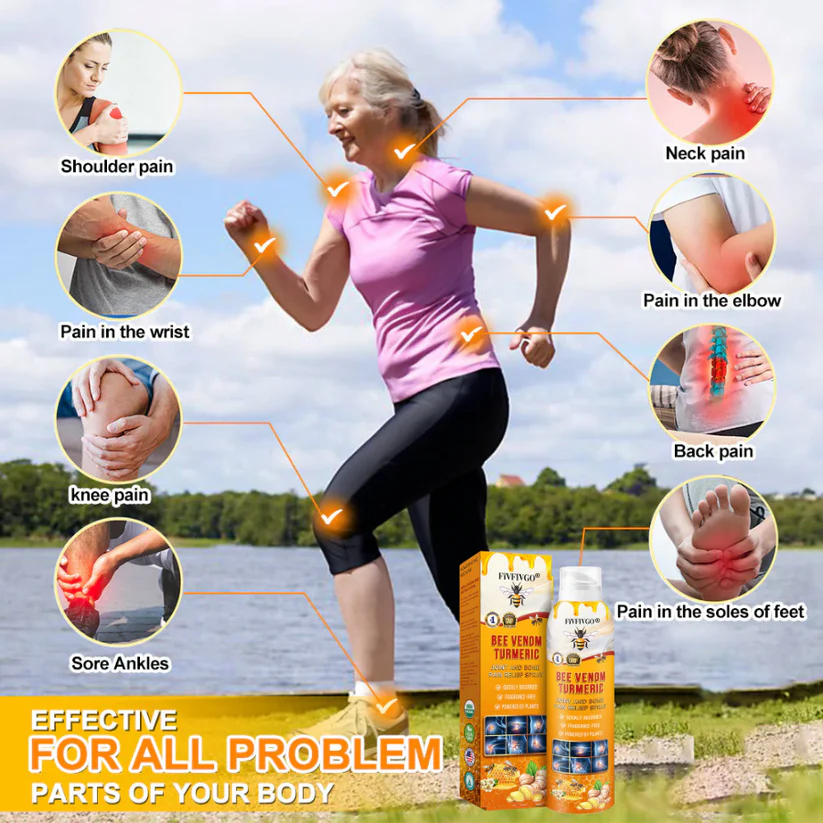Fivfivgo® Bee Venom and Turmeric Joint and Bone Pain Relief Spray (Specialized in Joint and Arthritis Pain & Recommended by AAOS)