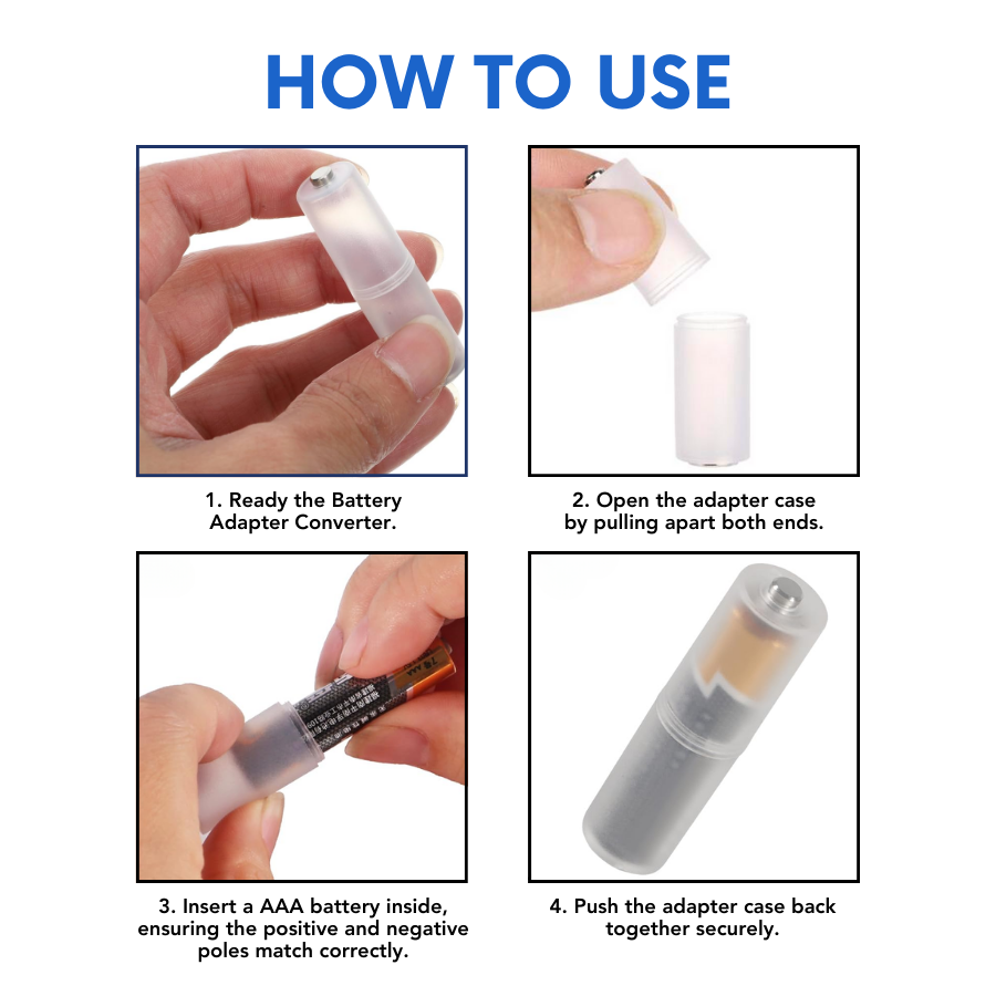 Battery Adapter Converter for AAA to AA Battery