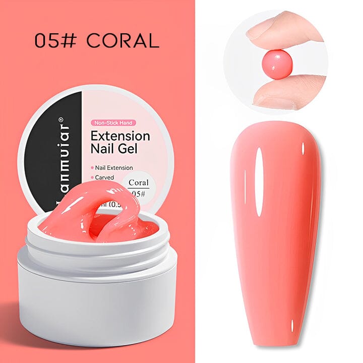 Non-Sticky Easy Nail Extension Every Day And Night 05# Coral 