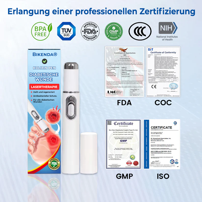 Bikenda® Lasertherapie Diabetische Wunde Kolirin Pen 💥 Heilt diabetische Wunden sofort