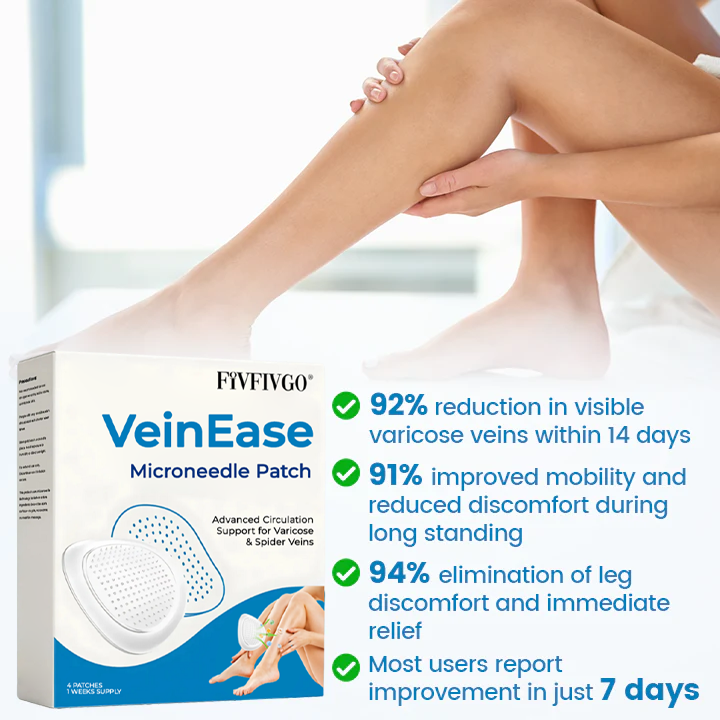 Fivfivgo® VeinEase Microneedle Patch (Advanced Circulation Support for Varicose & Spider Veins)