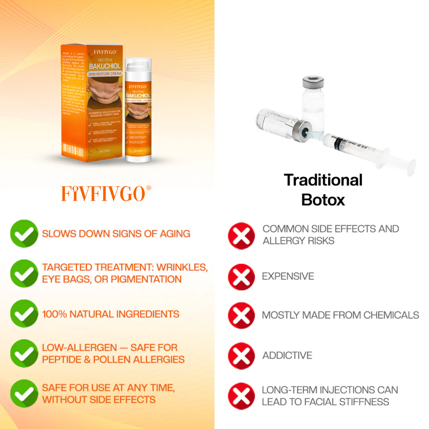 Fivfivgo® Nectéva Bakuchiol Skin Restore Cream (Anti-aging, Hydrating, Skin Firming & Lifting)