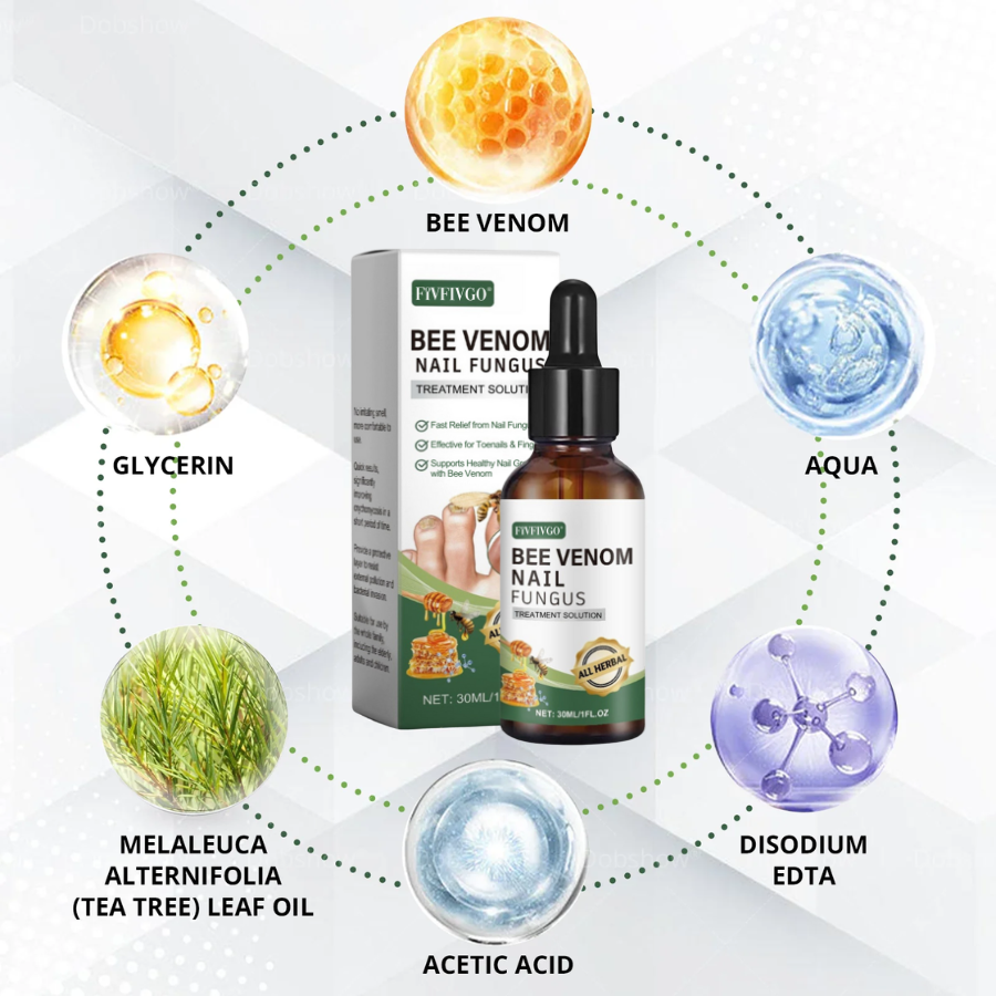 Fivfivgo® Bee Venom Nail Fungus Treatment Solution: Natural Formula for Toenail & Fingernail Health