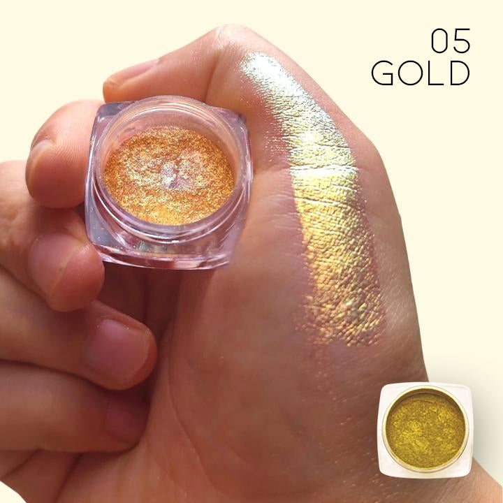 Color Reflect Multichrome Eyeshadow Powder Make-up Every Day And Night 05 Gold 1PC 