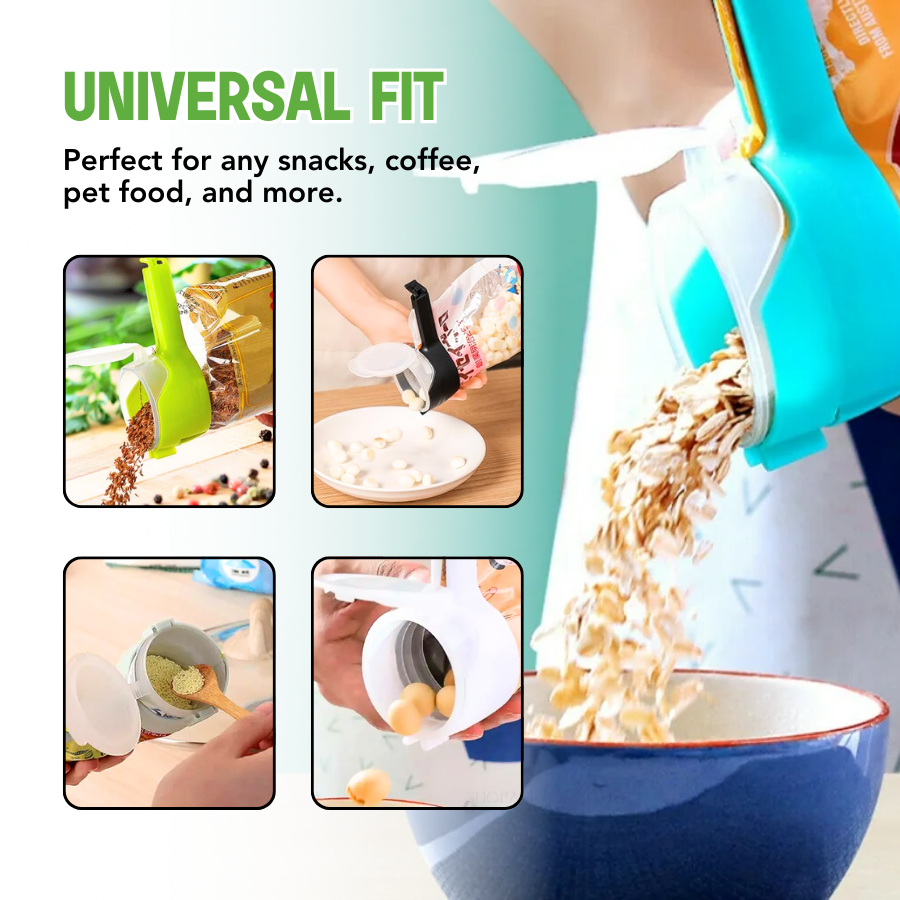 Seal Pour Food Storage Bag Clip