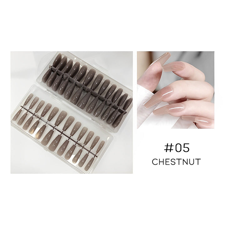 Natural Nude Color False Nail Nail Every Day And Night #05 Chestnut 
