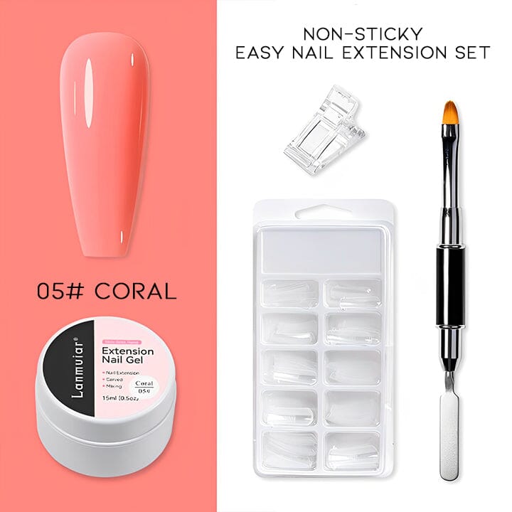 Non-Sticky Easy Nail Extension Every Day And Night 05# Coral Nail Extension Gel Set 