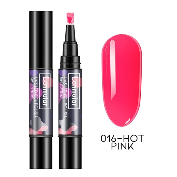 Instant Nail Gel Paint On Brush Pen Every Day And Night 016 - Hot Pink 