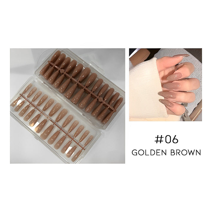 Natural Nude Color False Nail Nail Every Day And Night #06 Golden Brown 