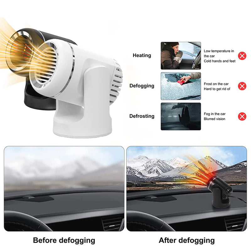 Fivfivgo™ Réchauffeur de voiture Portable Rotatif à 360° pour un déneigement Facile