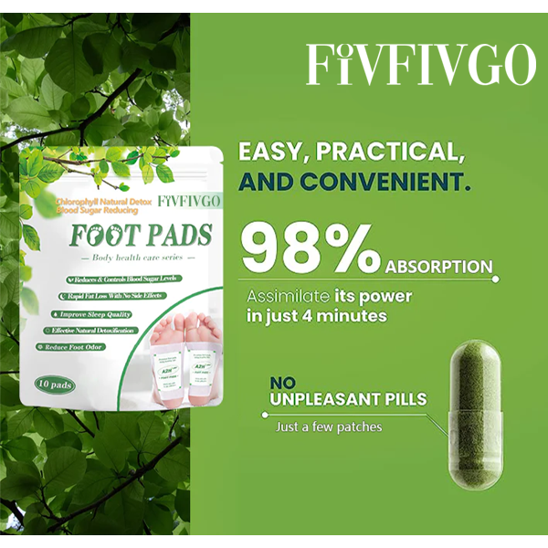 Fivfivgo™ Chlorophyll natürliche Entgiftungs- und blutzuckersenkende Fußpolster