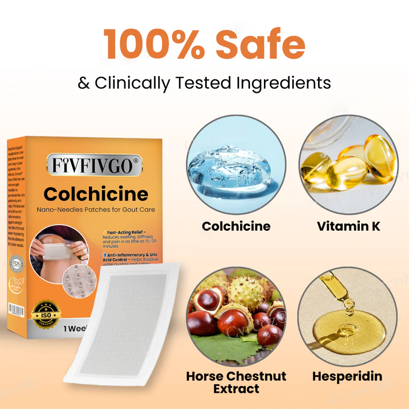Fivfivgo® Colchicine Nano-Needles Patches for Gout Care