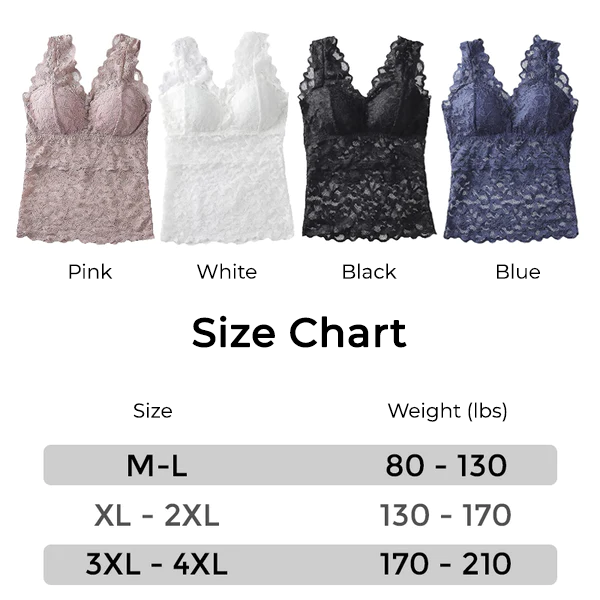 Fivfivgo™ LymphVive Wireless Tank Top Lace Bra