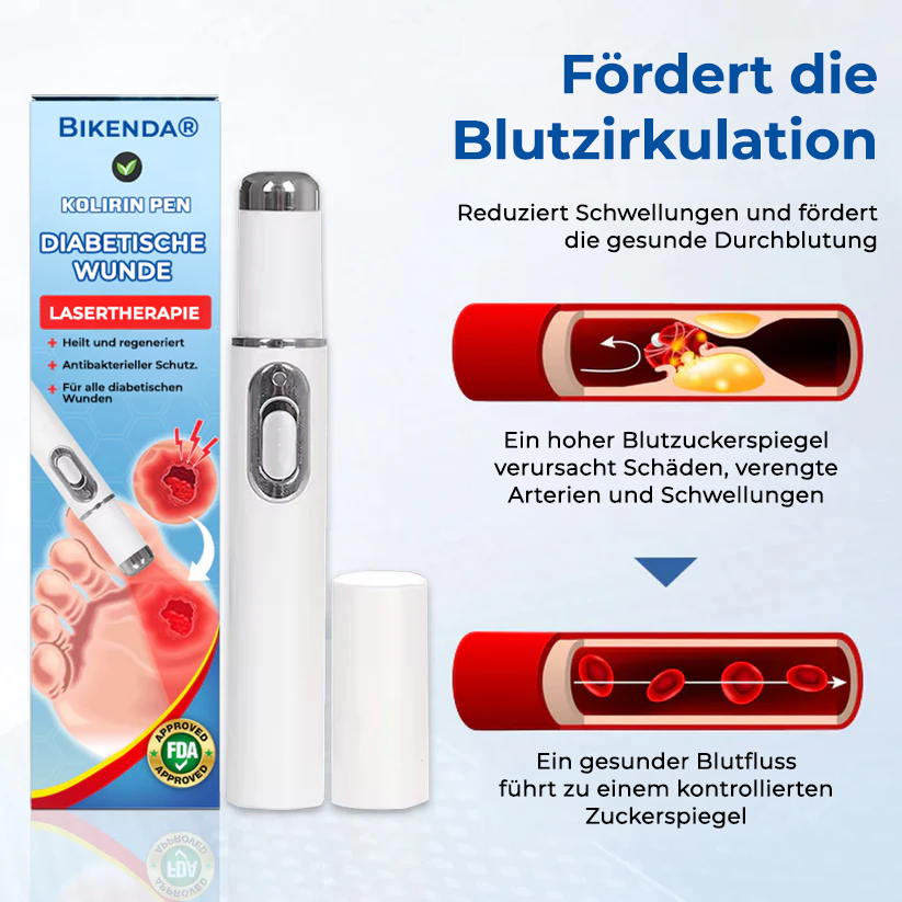 Bikenda® Lasertherapie Diabetische Wunde Kolirin Pen 💥 Heilt diabetische Wunden sofort
