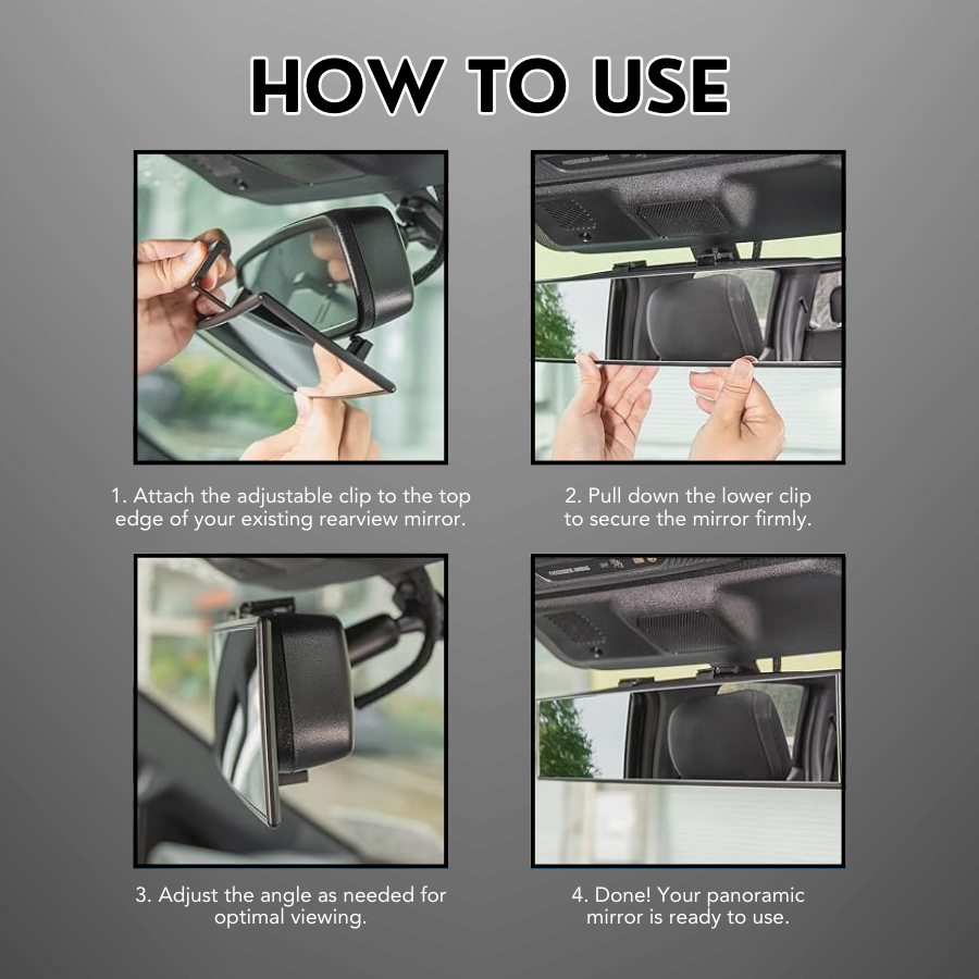 Universal 11.81 Inch Panoramic Convex Rearview Mirror