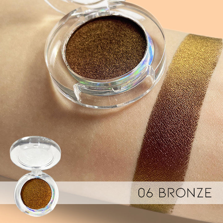 Color Reflect Multichrome Glitter Pressed Eyeshadow Make-up Every Day And Night 06 Bronze 1PC 