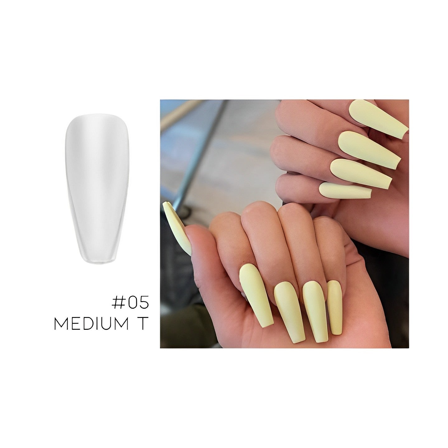 Ultra Thin Realistic False Nails Extension Nail Every Day And Night #05 Medium T 1 Set 