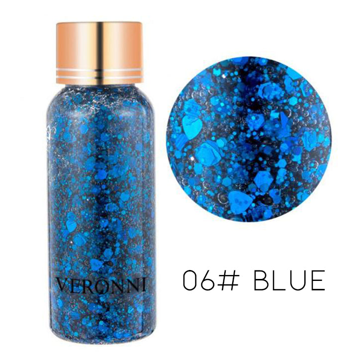 High Shine Body & Hair Large Glitter Gel Make-up Every Day And Night 06# Blue 1 pc 
