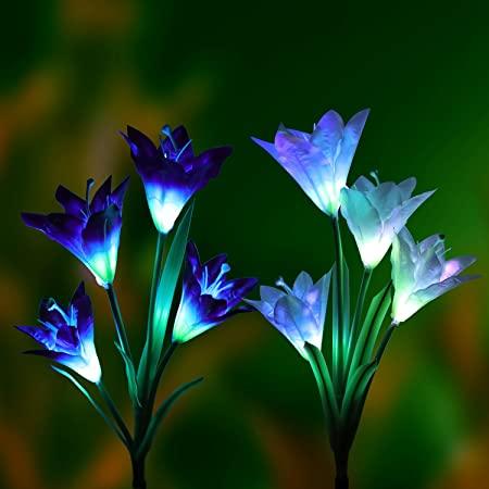 Lily Solar Garden Stake Lights (Pack of 4 Lilies)