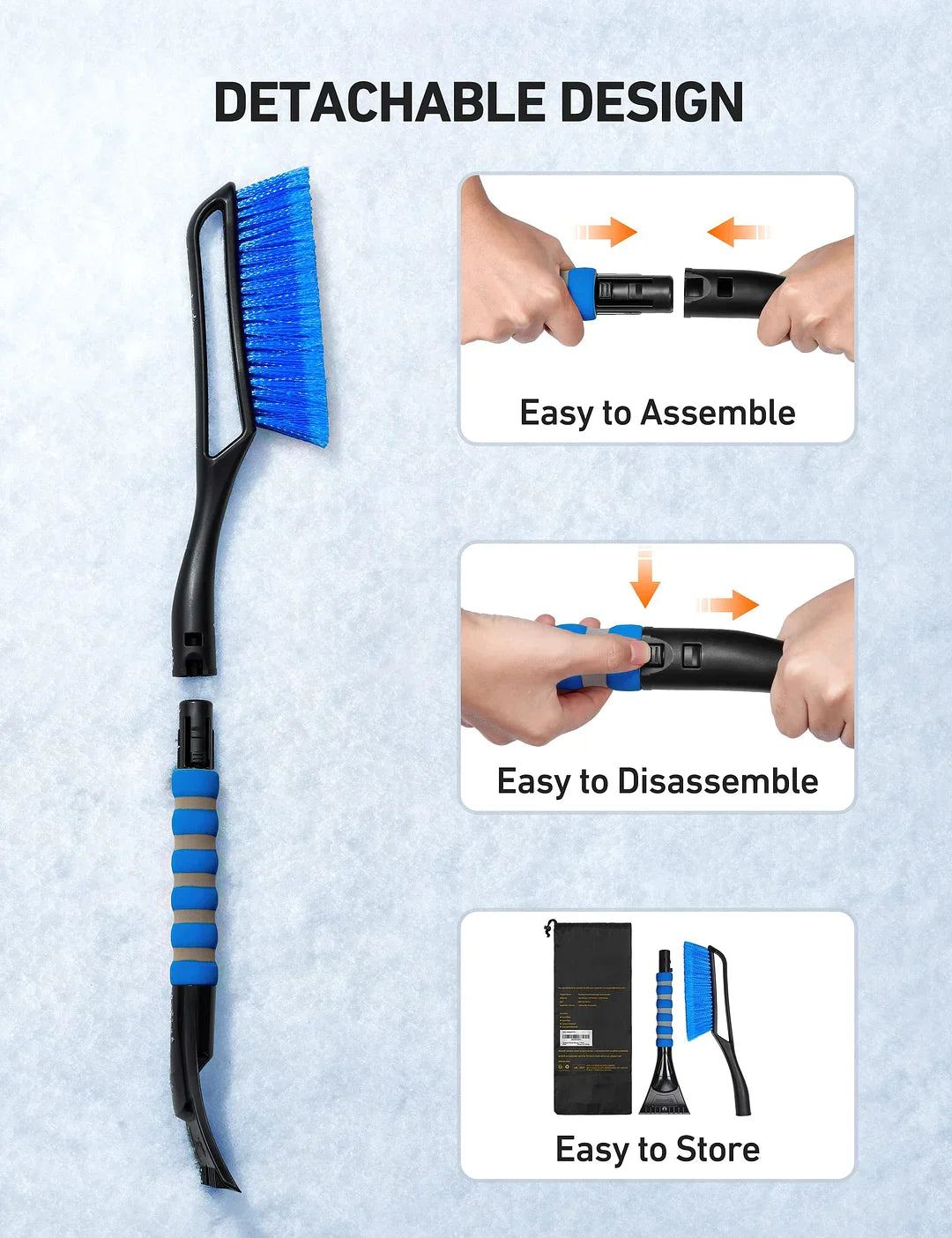 Fivfivgo™ Abnehmbare 2-in-1-Eiskratzer-Schneebürste