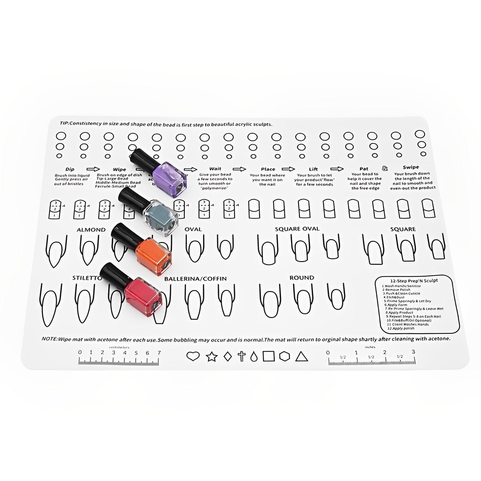 Reusable Acrylic Nail Art Practice Sheet Nail Every Day And Night 