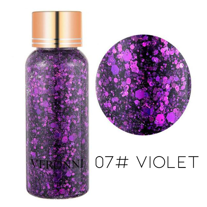 High Shine Body & Hair Large Glitter Gel Make-up Every Day And Night 07# Violet 1 pc 