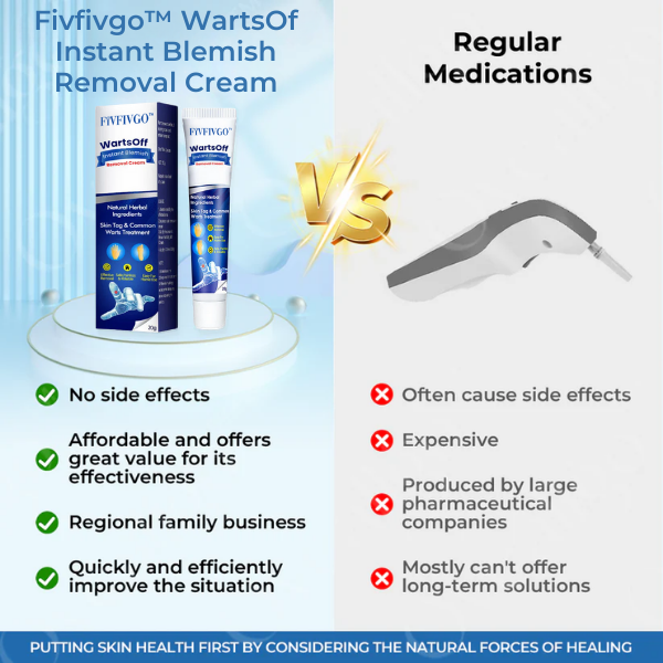 Fivfivgo™ WartsOff Instant Blemish Removal Cream👩‍⚕️USA Dermatology Association (AADA) Approved (Skin Tags, Warts, Dark Spots Removal)