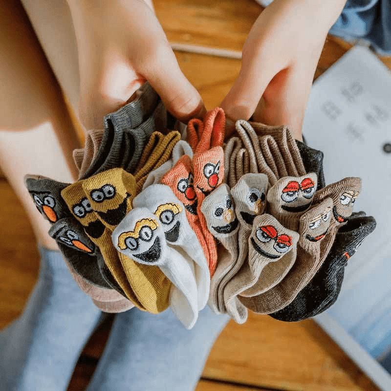 Embroidered Cartoon Women Socks