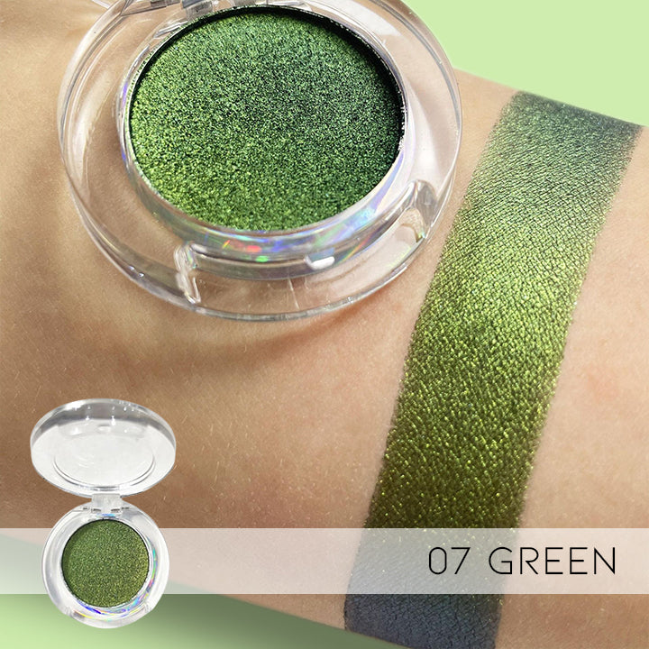 Color Reflect Multichrome Glitter Pressed Eyeshadow Make-up Every Day And Night 07 Green 1PC 