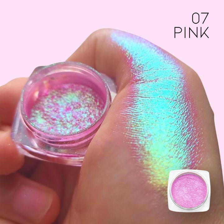 Color Reflect Multichrome Eyeshadow Powder Make-up Every Day And Night 07 Pink 1PC 