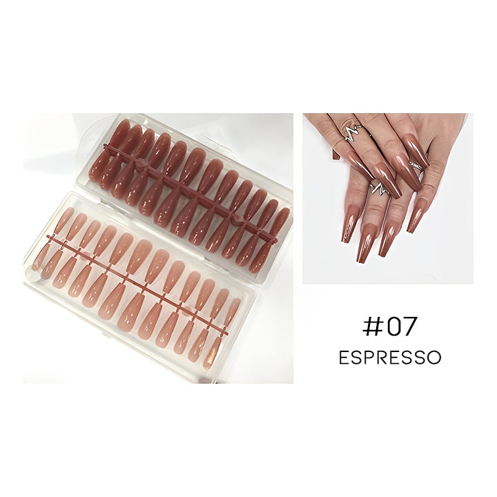 Natural Nude Color False Nail Nail Every Day And Night #07 Espresso 