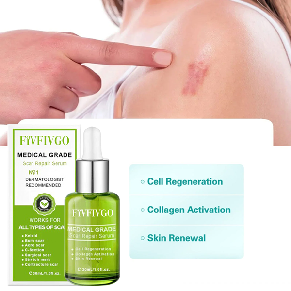 Fivfivgo™ Advanced Scar Repair Serum For All Types of Scars - Especially Acne Scars, Surgical Scars and Stretch Marks