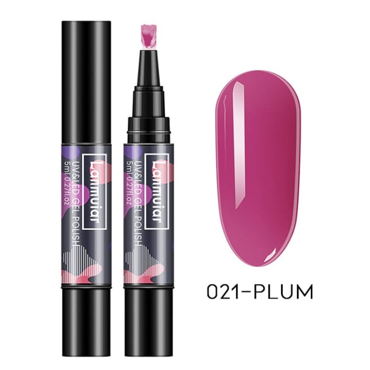 Instant Nail Gel Paint On Brush Pen Every Day And Night 021 - Plum 