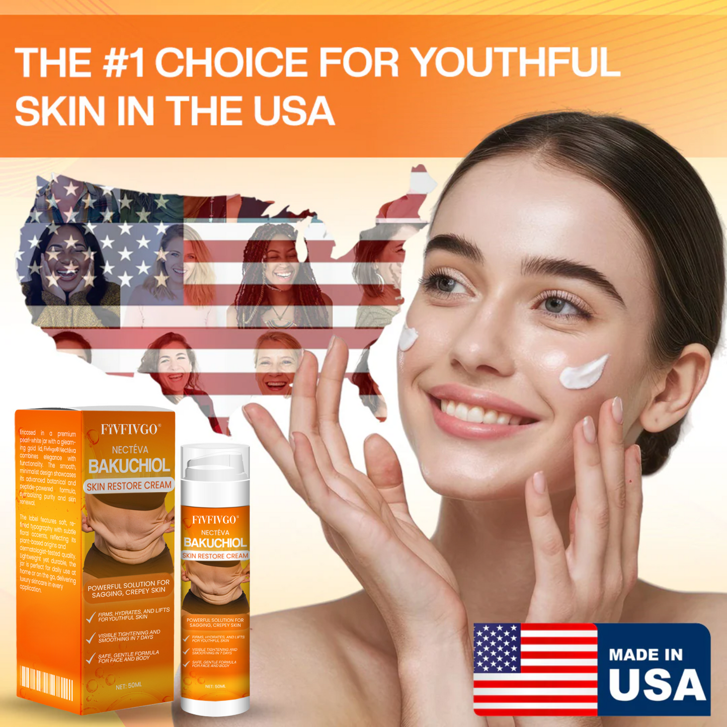 Fivfivgo® Nectéva Bakuchiol Skin Restore Cream (Anti-aging, Hydrating, Skin Firming & Lifting)