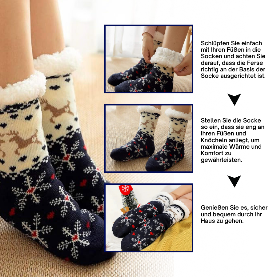 Ultradicke Kaschmir-Hausschuhsocken