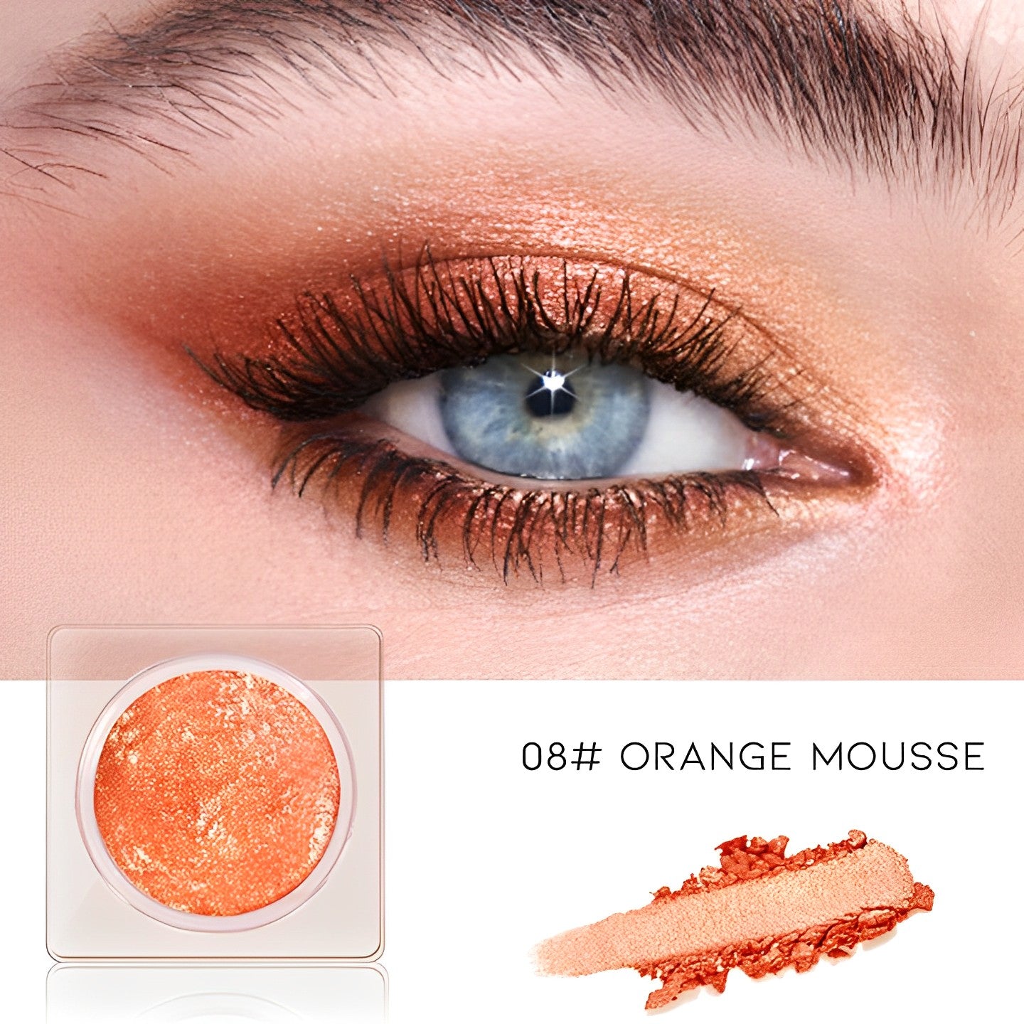 Highshine Waterproof Cream Eyeshadow Make-up Every Day And Night 08# Orange Mousse 1 pc 